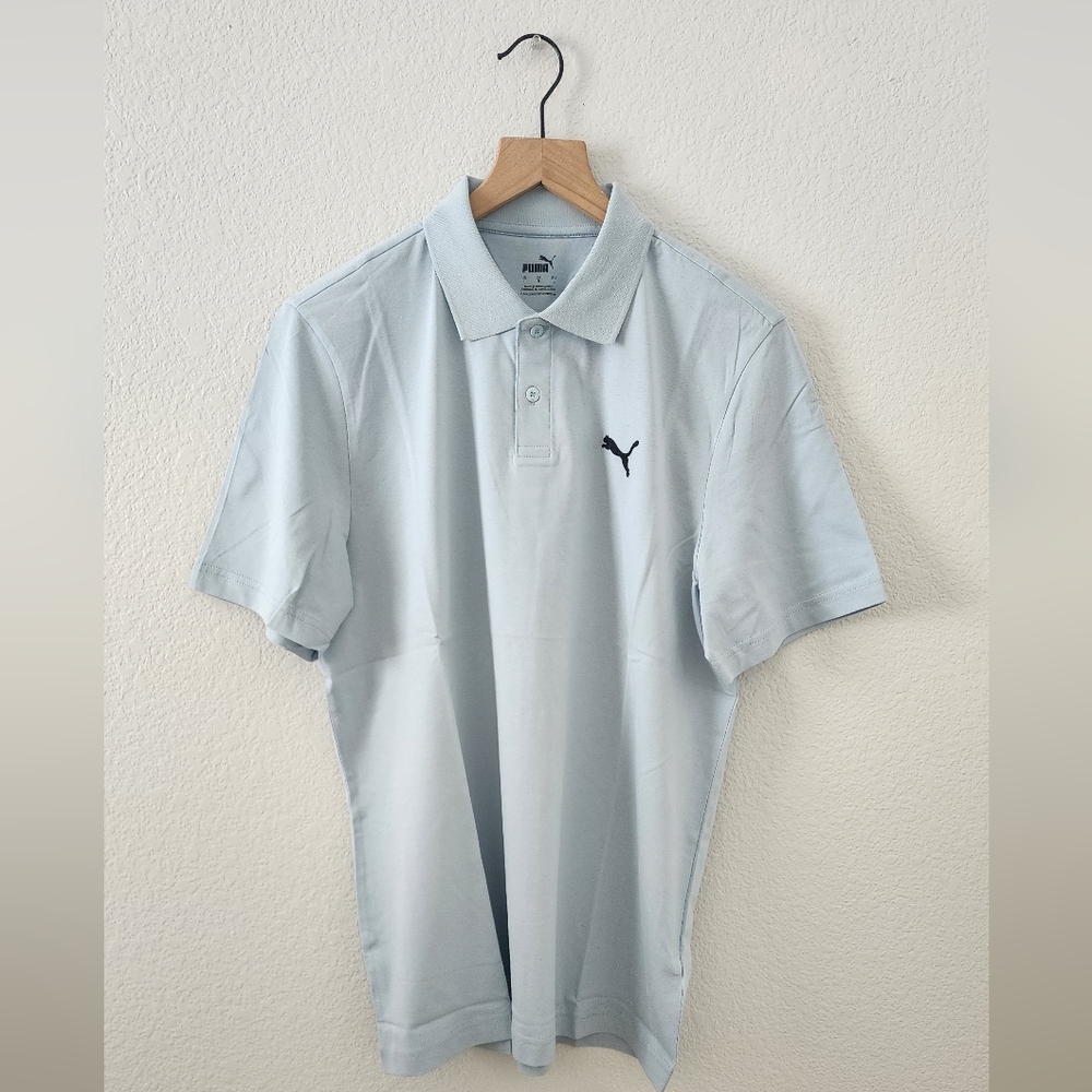 Puma Essentials Men's Jersey Polo Frosted Drew Short Sleeve Casual Shirt